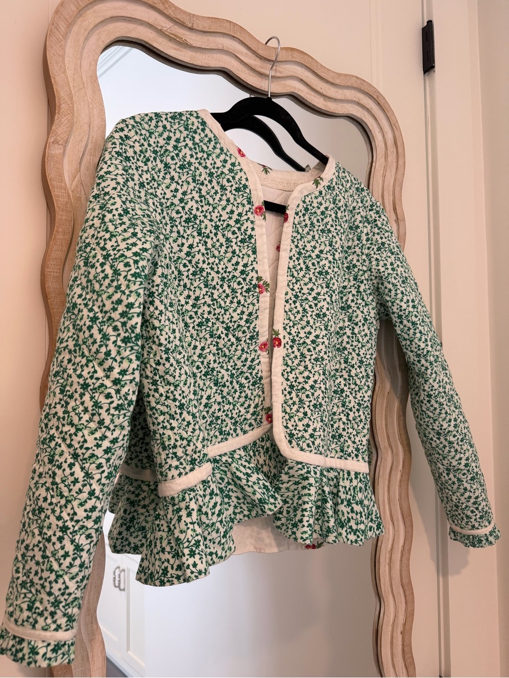 Eddy Reversible Quilted Floral Peplum Jacket - Picture 3 of 5